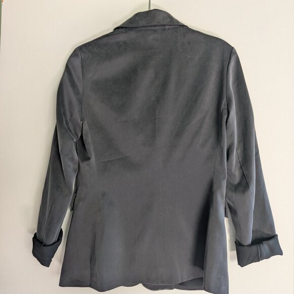 NWOT Ashley 100% REAL SILK Black Blazer - XS AMOUR VERT - Picture 3 of 5
